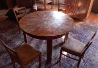 Starinski drveni stol na razvlačenje + 4 stolice