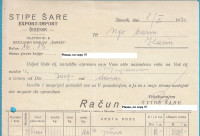 STIPE ŠARE (Export-Import) ŠIBENIK - stari račun iz 1930. g. (Zlarin)