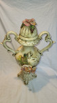 Velika antikna vaza s poklopcem 62cm - Capodimonte stil (porculan/kera
