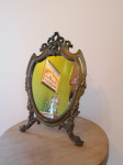 Veliko damsko stolno ogledalo - original secesija - bronza - rijetko