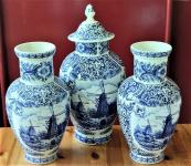 Vintage Delft keramička urna sa setom vaza