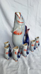 Vintage porculanski set za liker/rakiju "Riba" - Polonne (SSSR) - Komp