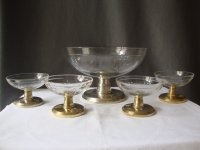 WMF German silver plate bowl 1905. - Komplet zdjela i 4 čašice