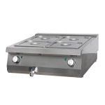 Bain Marie - Grijač hrane za intenzivan rad - dvostruka jedinica - dub