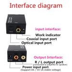Digitalno analogni konverter DAC Toslink to RCA Fiber +USB +Bluetooth