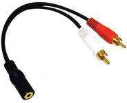 Optimus audio kabel 2xRCA na 3.5mm ženski, 0.4m
