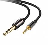 Optimus audio kabel 3.5mm na 6.5mm, muški/muški, 1.5m, crni