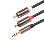 Optimus audio kabel 3.5mm muški na 2 x RCA muški, 3m, crni