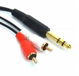 Optimus audio kabel  6.3mm muški na 2 x RCA muški, 1,5m, crni