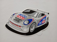 2 x PORSCHE 911 - ORIGINALNA SAMOLJEPLJIVA NALJEPNICA 16cm x 10cm