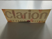 CLARION CAR AUDIO-VELIKA ORIGINALNA SAMOLJEPLJIVA NALJEPNICA 41,5x16cm