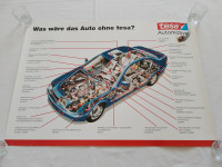 POSTER PLAKAT PRESJEK AUTOMOBILA SA TESA DIJELOVIMA 59cmx42cm
