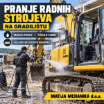 PRANJE RADNIH STROJEVA NA GRADILIŠTU  VANJSKO PRANJE I ČIŠĆENJE KABINE