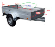 autoprikolica TPV - EU1 (1735 x 1135 x 345 mm) - 450/750 kg
