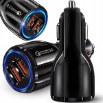LED 2x USB 3.0 auto punjač za brzo punjenje QUICKCHARGE 3.1A uređaja
