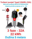 ➡️ 22kW / 5m trofazni EV punjač Type2 odgoda 1h-10h - 290€