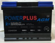 Akumulator AGM start & stop POWER PLUS 12V-60AH 680A
