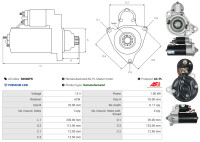 ⭐ AS-PL S0006PR | Elektropokretač Audi-VW 1.9/2.5 TDI 1.8KW ⭐