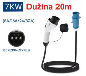 ➡️ 7.4kW / 20m monofazni EV punjač Type 2  (CEE 32A 3P)  - 220€