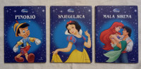 Pinokio, Snjeguljica, Mala sirena. Disney.