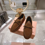 Miu Miu mokasine polubotke ženske baletanke loafers, koža, Cipel