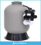 Pješčani filtar za bazen s bočnim ventilom sa 6 položaja sivi - NOVO