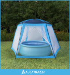 Šator za bazen od tkanine 500 x 433 x 250 cm plavi - NOVO