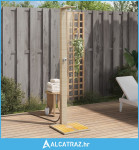 Vanjski tuš sivi 50x55x224 cm od poliratana i bagremovog drva - NOVO