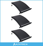 Zakrivljeni solarni paneli za grijanje bazena 3 kom 110 x 65 cm - NOVO