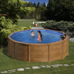 Okrugli metalni bazeni Ø4.60 x ↕1.32 m – drveni uzorak