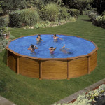 Okrugli metalni bazeni Ø5.50 x ↕1.32 m – drveni uzorak