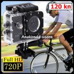 Crna Sportska Go Pro Kamera za Bicikl Motor Vodootporna Snimanje 720Px