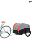 vidaXL Prikolica za bicikl crno-narančasta 45 kg željezna