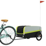 vidaXL Prikolica za bicikl crno-zelena 45 kg željezna