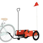 vidaXL Prikolica za bicikl narančasta od tkanine Oxford i željeza