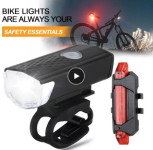 Svjetlo za bicikl USB LED punjivi set 800mAh PREDJE i ZADNJE crveno