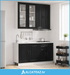 Kuhinjska jedinica KALMAR 4 pcs Crna Konstruirano drvo - NOVO