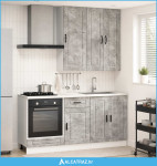 Kuhinjska jedinica PORTO 5 pcs Betonska siva Konstruirano drvo - NOVO