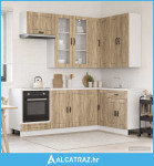 Kuhinjska jedinica PORTO 8 pcs Hrast sonoma Konstruirano drvo - NOVO