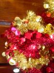 Božićna dekoracija girlanda zlatno - crvena