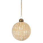 KUGLE ZA BOR STAKLENE 8 cm 6/1 NORDIC WOOD BEŽ