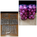 SREBRNI i ROZI KOMPLETI UKRASI ZA BOR 88 kuglica u KOMPLETU!!