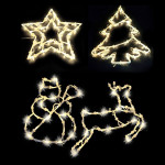 BOŽIĆNA DEKORACIJA ZA PROZOR S 35 LED ŽARULJICA 34x2x28 cm- TOPLO BIJE