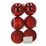 Božićne kuglice 10 cm – set od 6 komada crvene