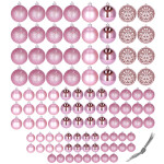 Božićne kuglice 3 / 4 / 6 cm – set 100 komada ružičasta boja