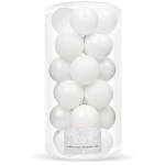 Božićne kuglice 4 cm – set od 20 komada bijele