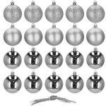 Božićne kuglice 4 cm – set od 20 komada, srebrne