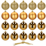 Božićne kuglice 4 cm – set od 20 komada, zlatne