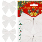 Božićne mašne 11 × 11 cm – set 3 komada, bijele