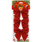Božićne mašne 11 × 11 cm – set 3 komada, crvene